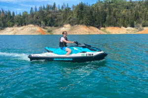 high end pwc rental jet ski on clean blue waters at bullards bar reservoir