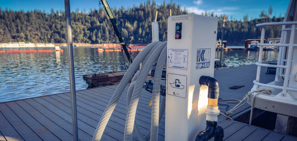 sewage pump out station at Emerald Cove Marina on bullards bar reservoir